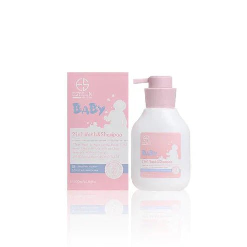 My Store 2-in-1 Baby Wash and Shampoo bottle, gentle formula for delicate skin and hair, with soft toddler design.