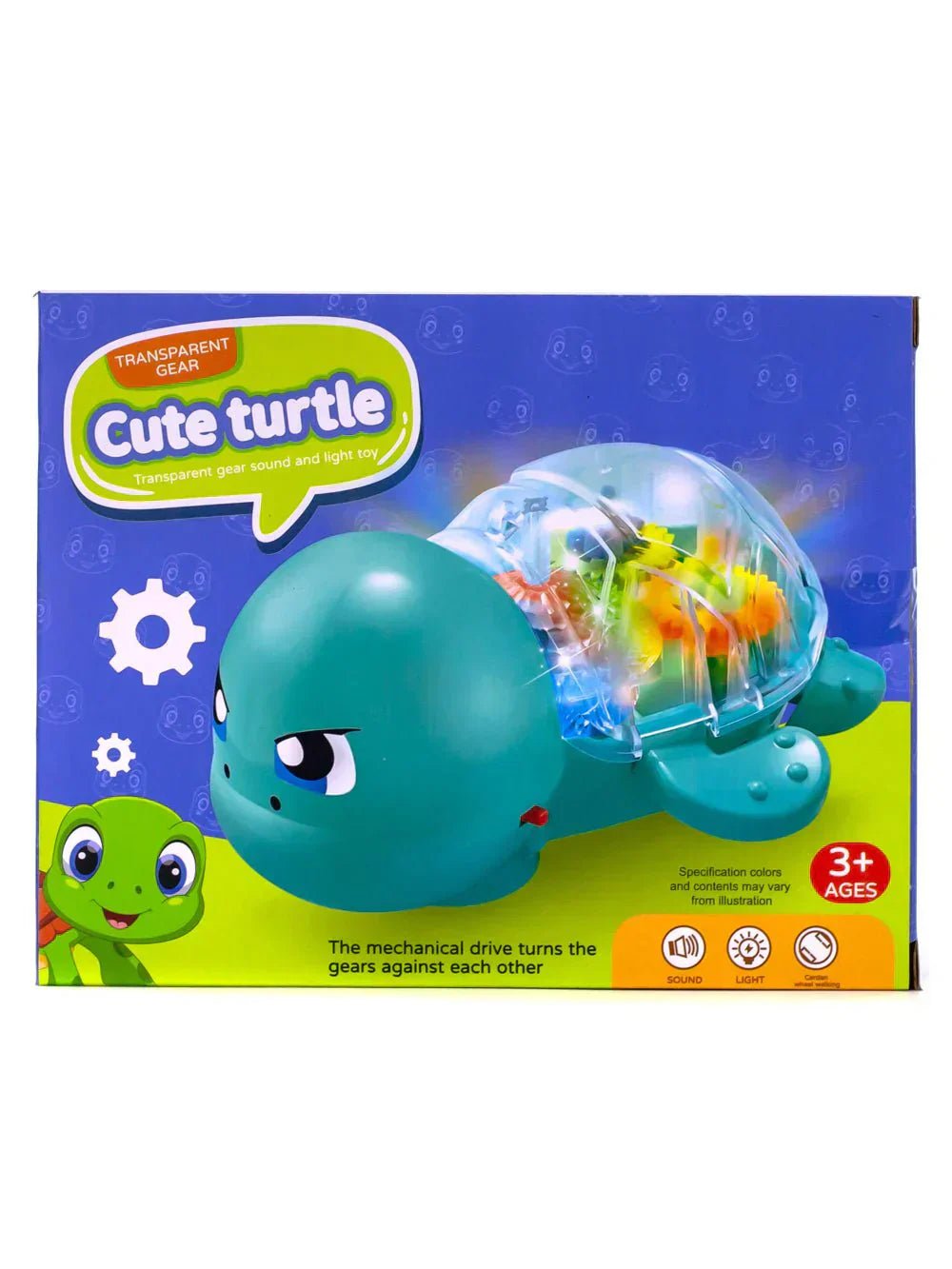 Cute turtle toy from My Store featuring a soft, colorful plush turtle with detailed shell and friendly face for children