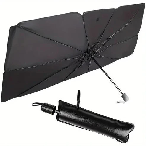 My Store Denx portable car umbrella covering a vehicle to protect it from sun and rain, lightweight and easy to set up.