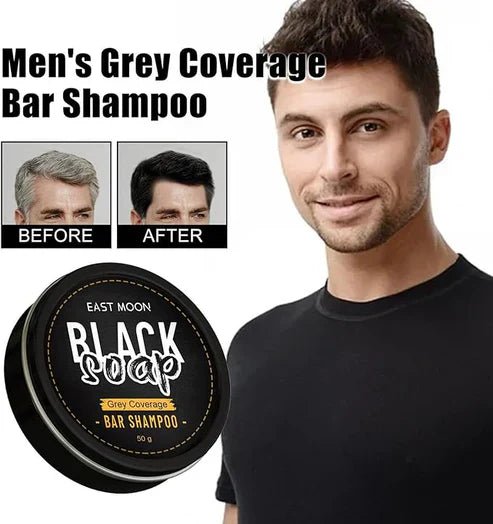East Moon Black Soap Bar Shampoo in original formulation, shown as a dark soap bar ideal for natural hair cleansing.