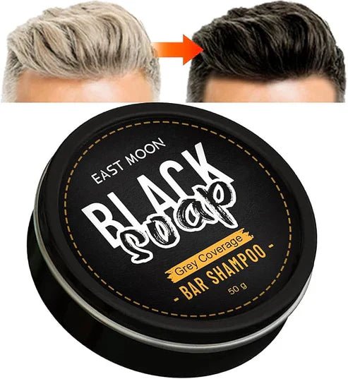 East Moon Black Soap Bar Shampoo from My Store, natural black soap bar for cleansing hair and scalp, original formula.