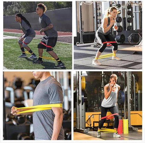 My Store exercise resistance belt shown lying flat, featuring adjustable straps and sturdy material for strength training and workouts.