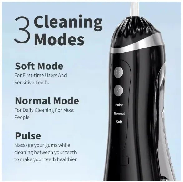 Oral irrigator by Iqbal's Cart with ergonomic handle and nozzle for effective dental cleaning and gum care.